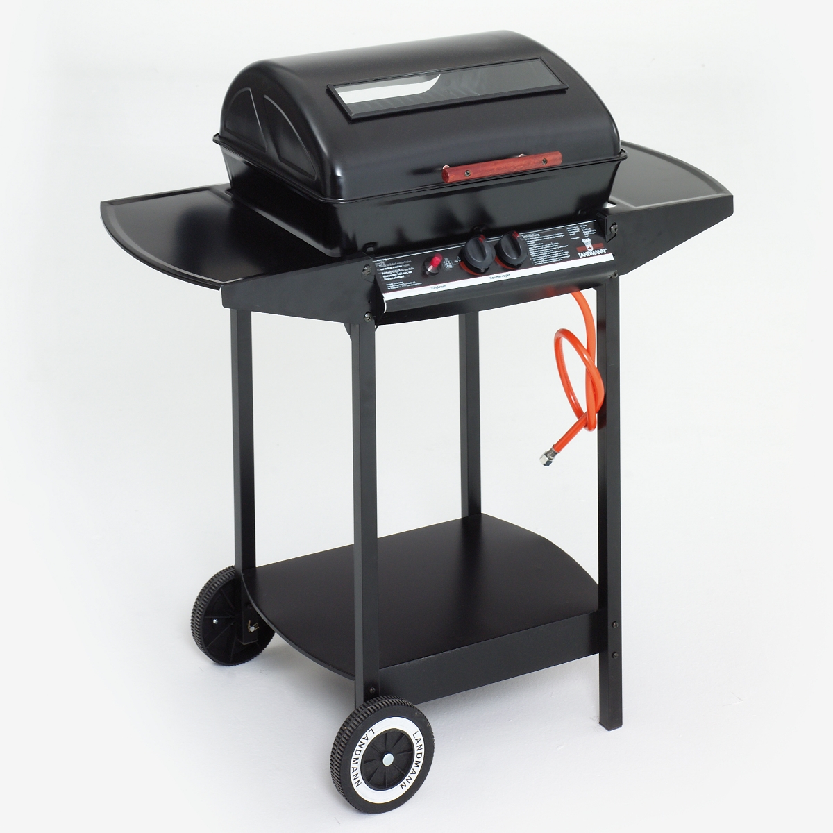 gas bbq with volcanic rock